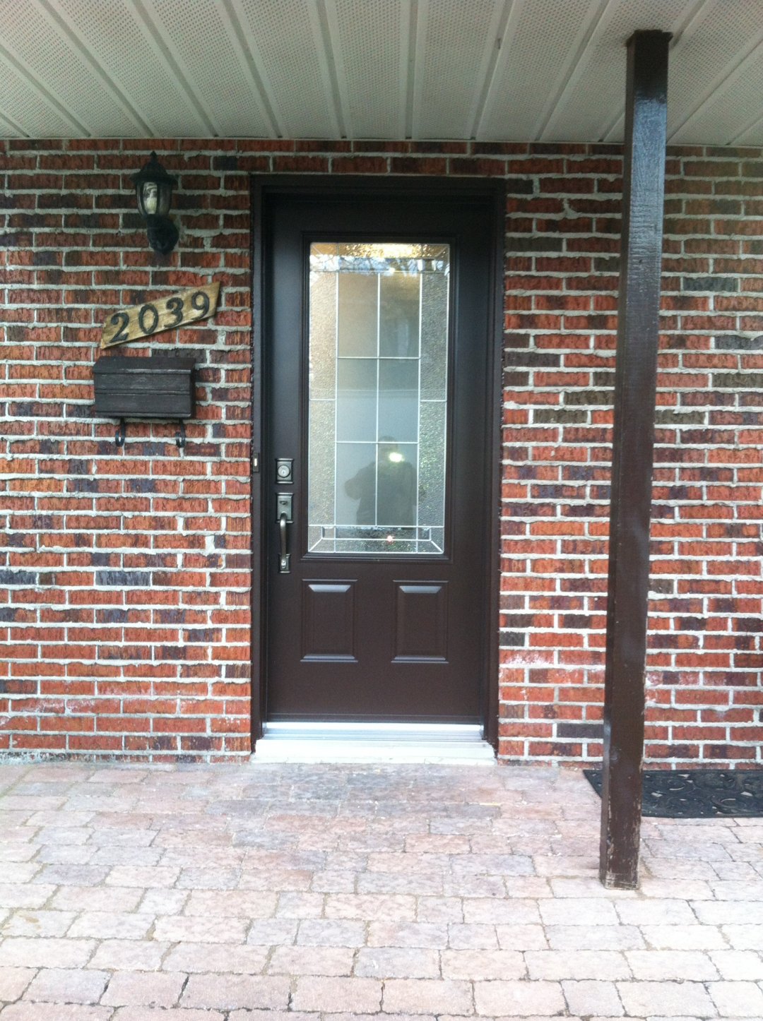 Elegant front door with architectural details